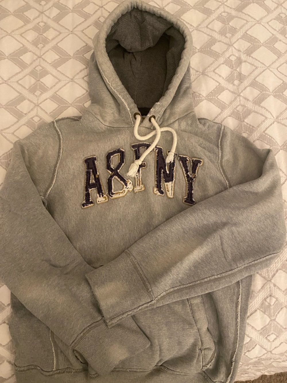 Abercrombie & Fitch Gray Hooded Jacket with Branded Interior Label